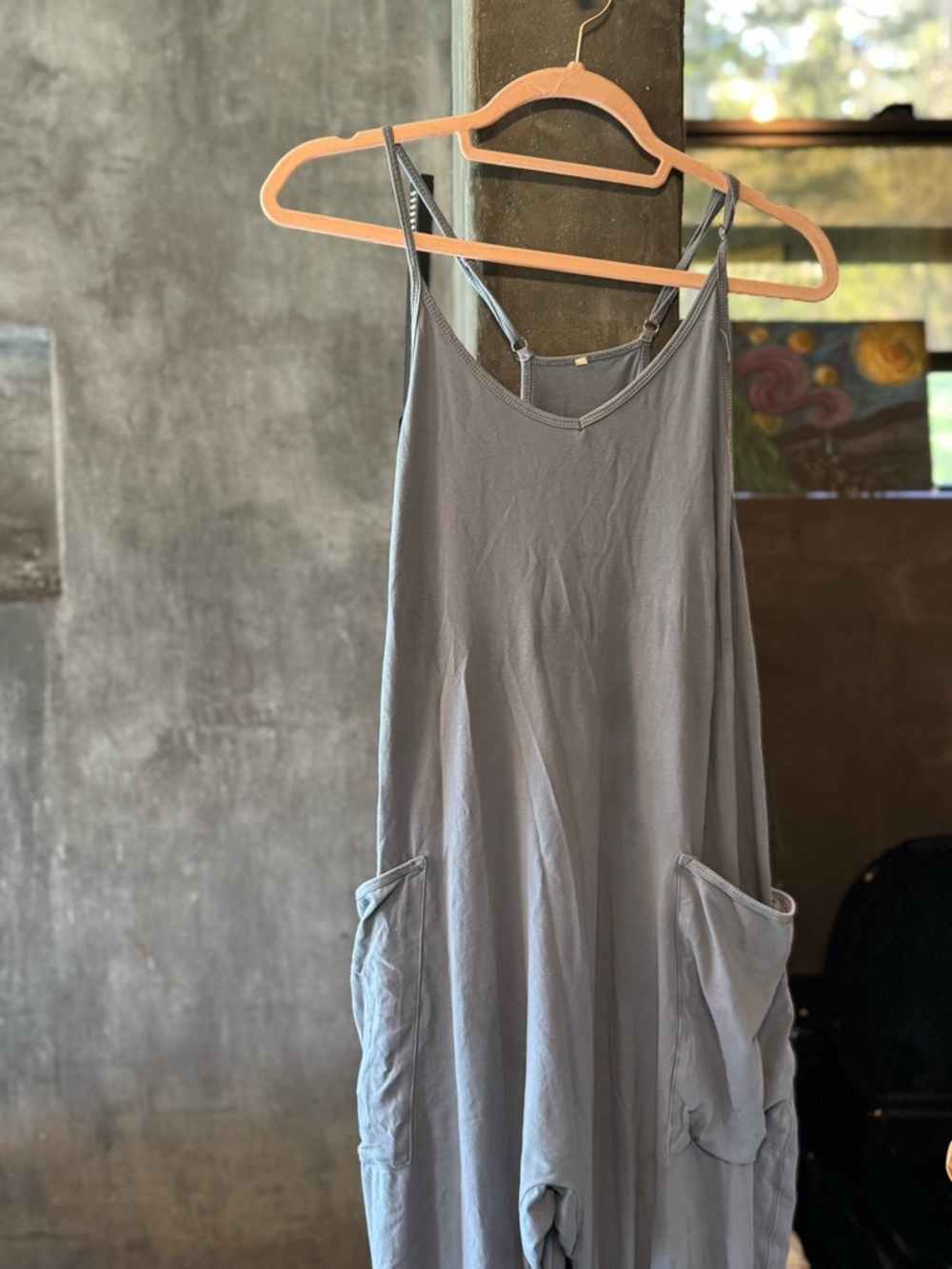 Light Blue Flowing Pocket Jumpsuit